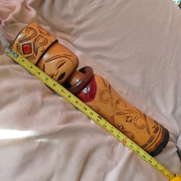 20" Wooden carved Kokeshi doll - Picture 7 of 7